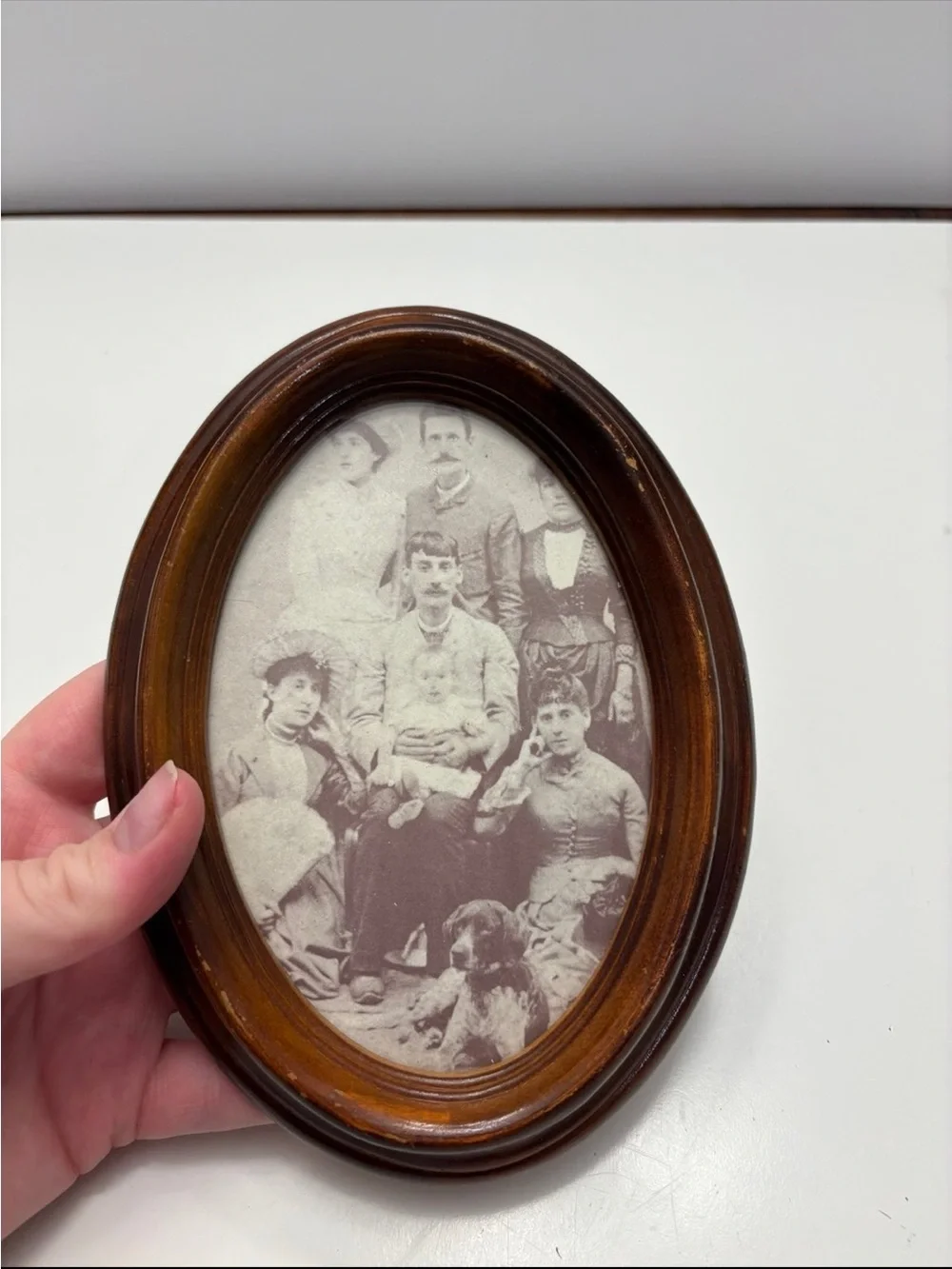 Vintage Antique oval picture frame wooden